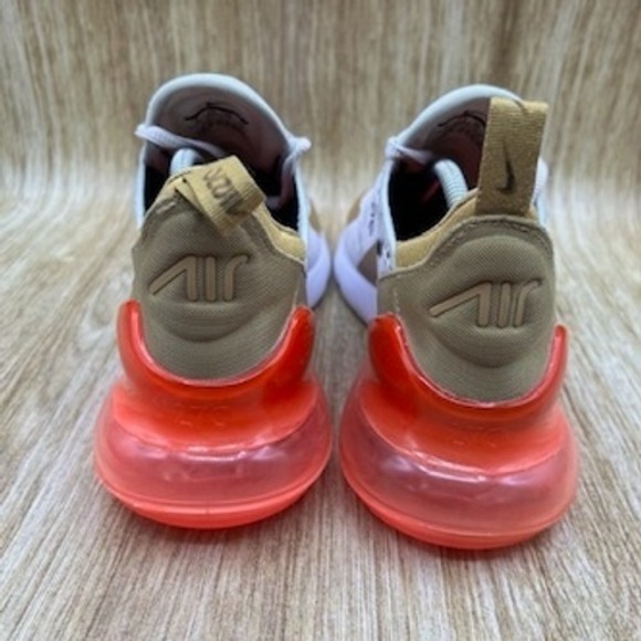 Nike Air Max 270 White and Gold Sneakers - Picture 4 of 10